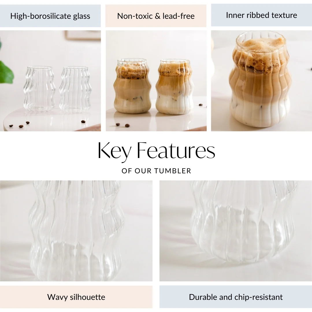 Ocean Waves Glass Tumblers Set Of 2 550ml - Image 4