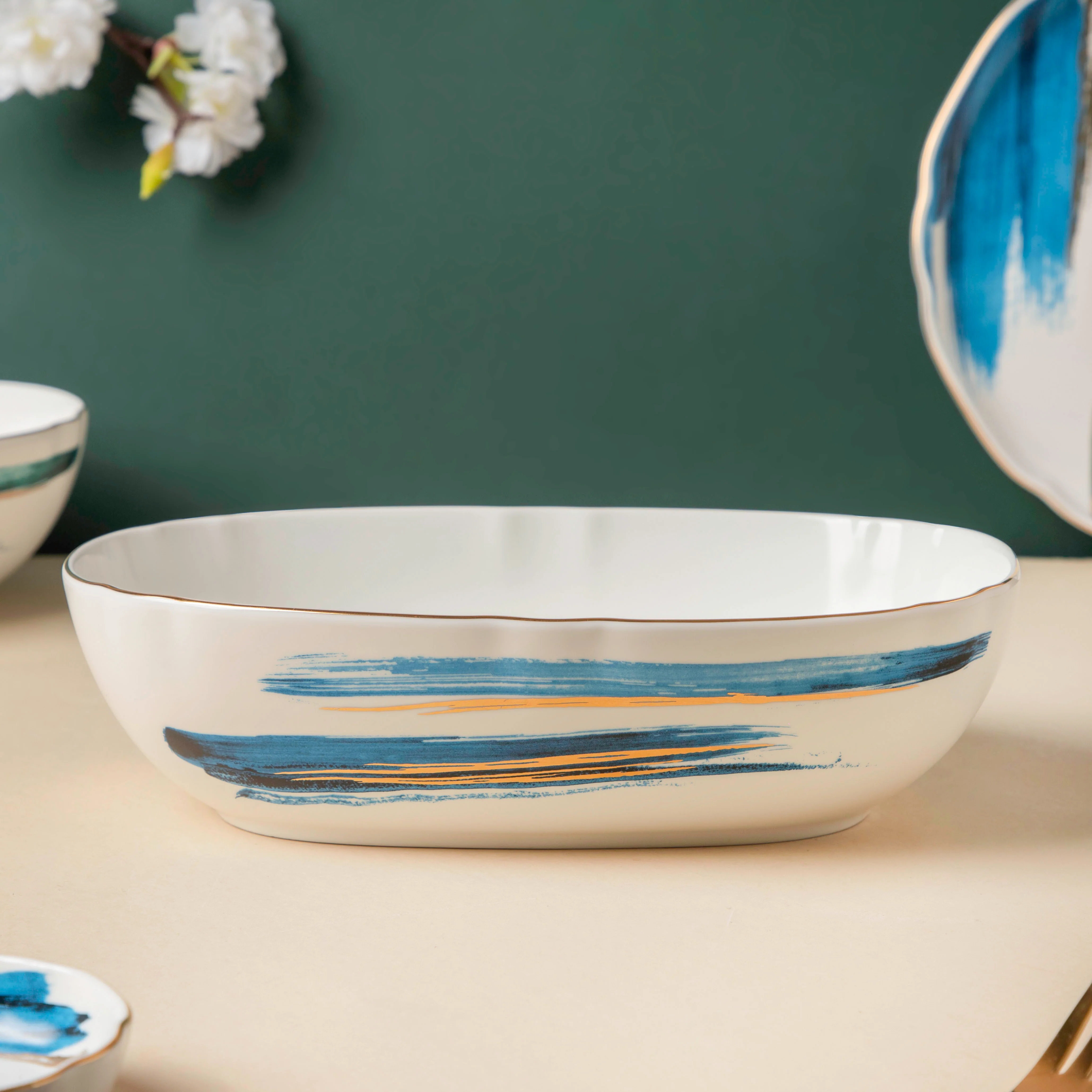 Oceanic Calm Blue Serving Bowl 10 Inch - Image 2