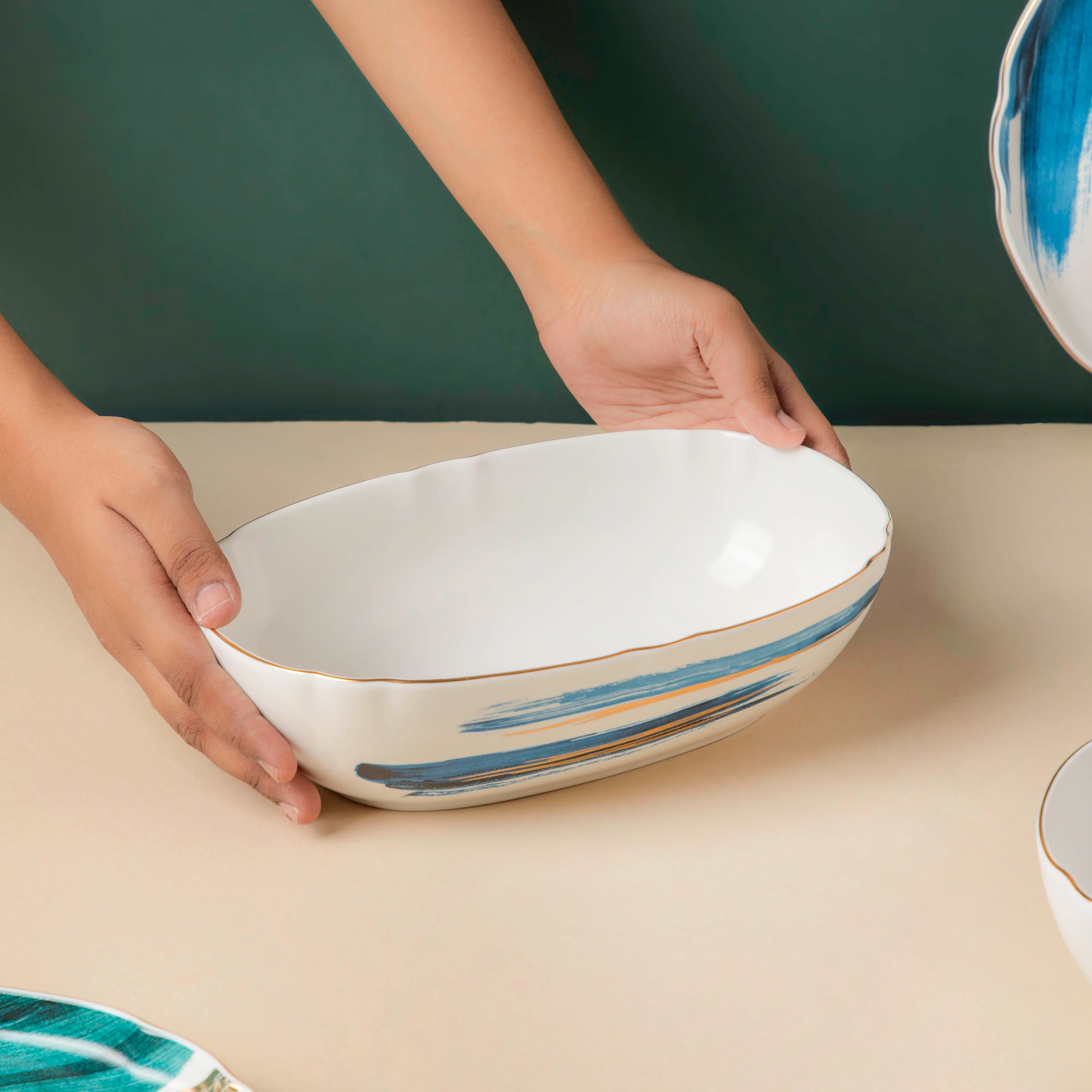Oceanic Calm Blue Serving Bowl 10 Inch - Image 3