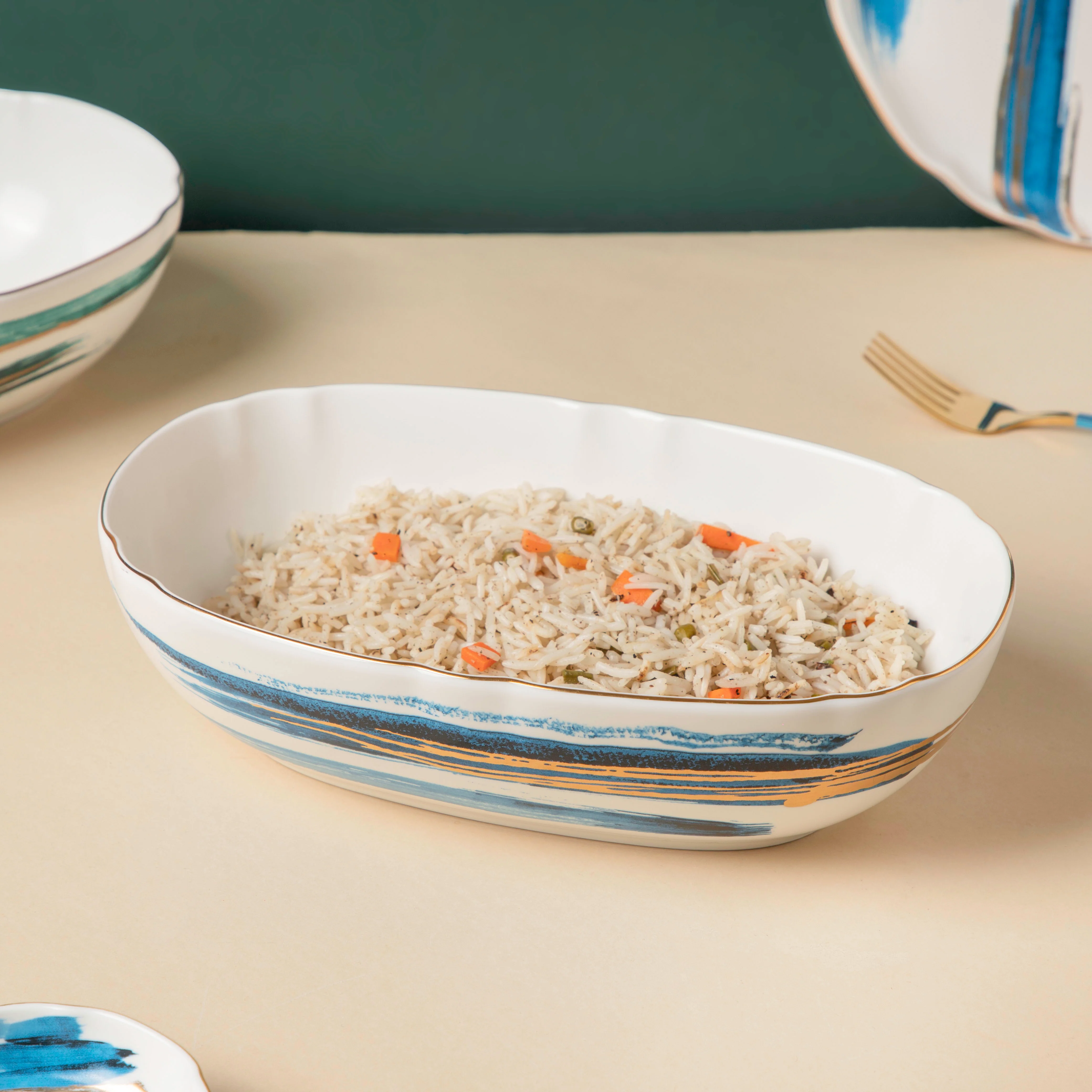 Oceanic Calm Blue Serving Bowl 10 Inch - Image 4