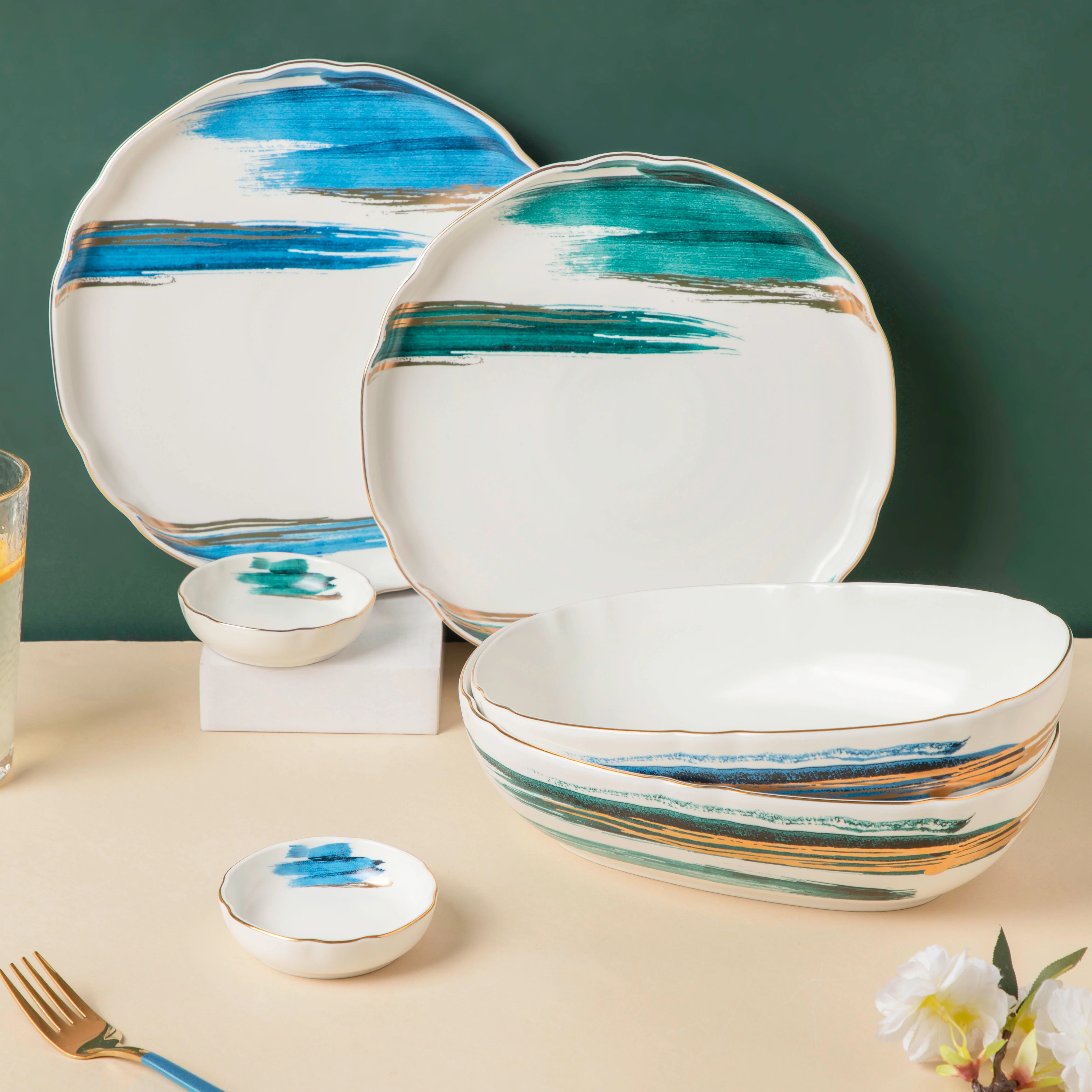 Oceanic Calm Blue Serving Bowl 10 Inch - Image 7