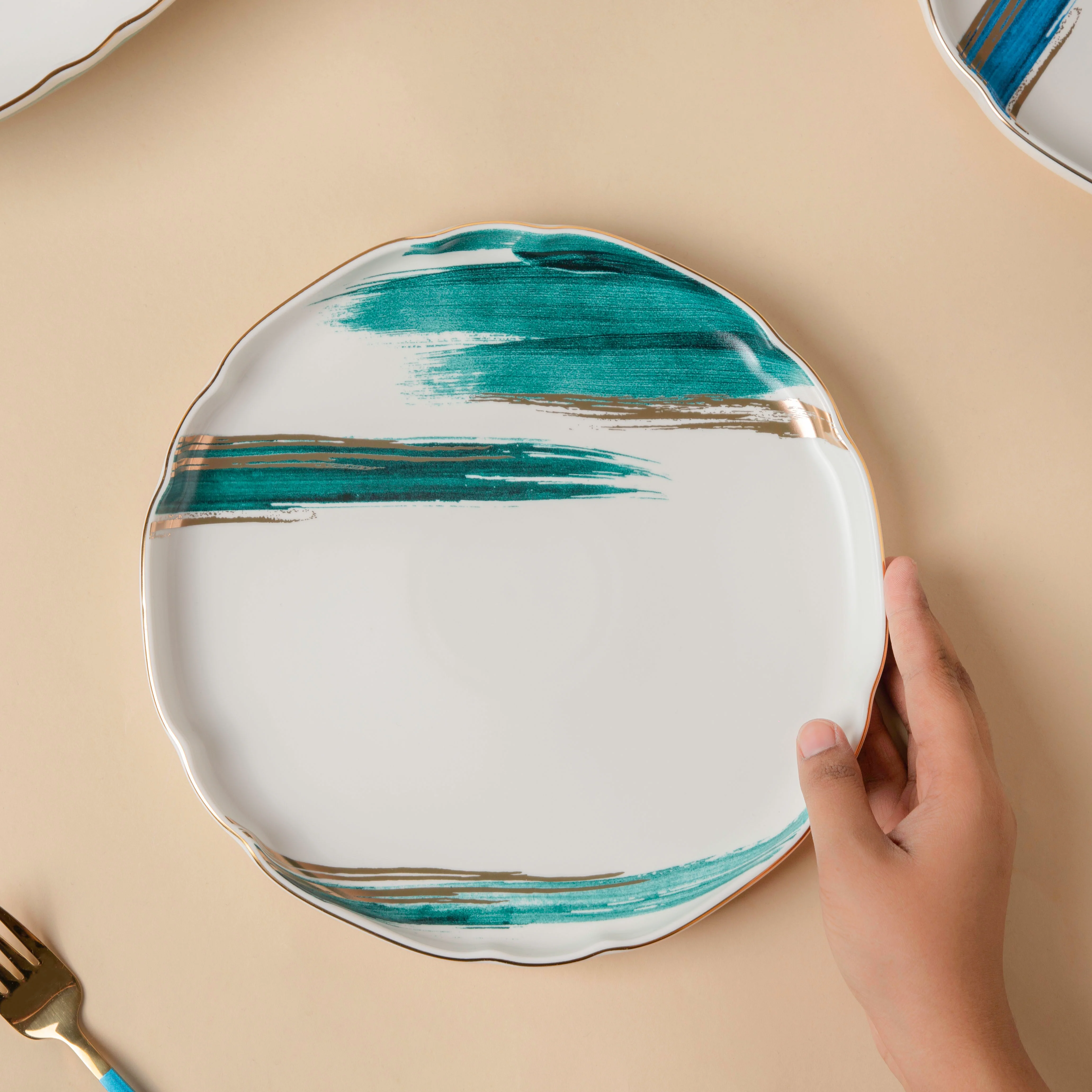 Oceanic Coastal Green Dinner Plate 10 Inch - Image 2