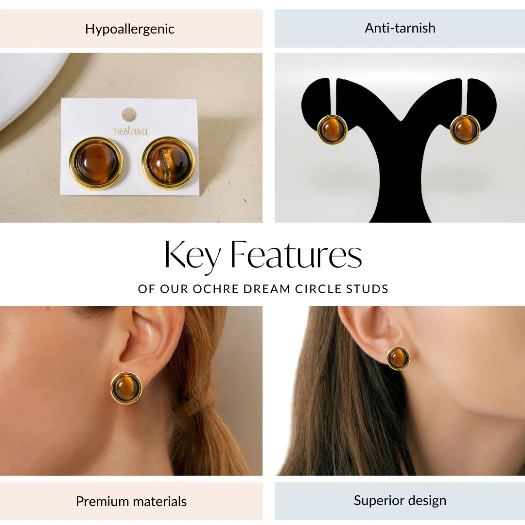 Ochre Dream Circle Studs - Image 4