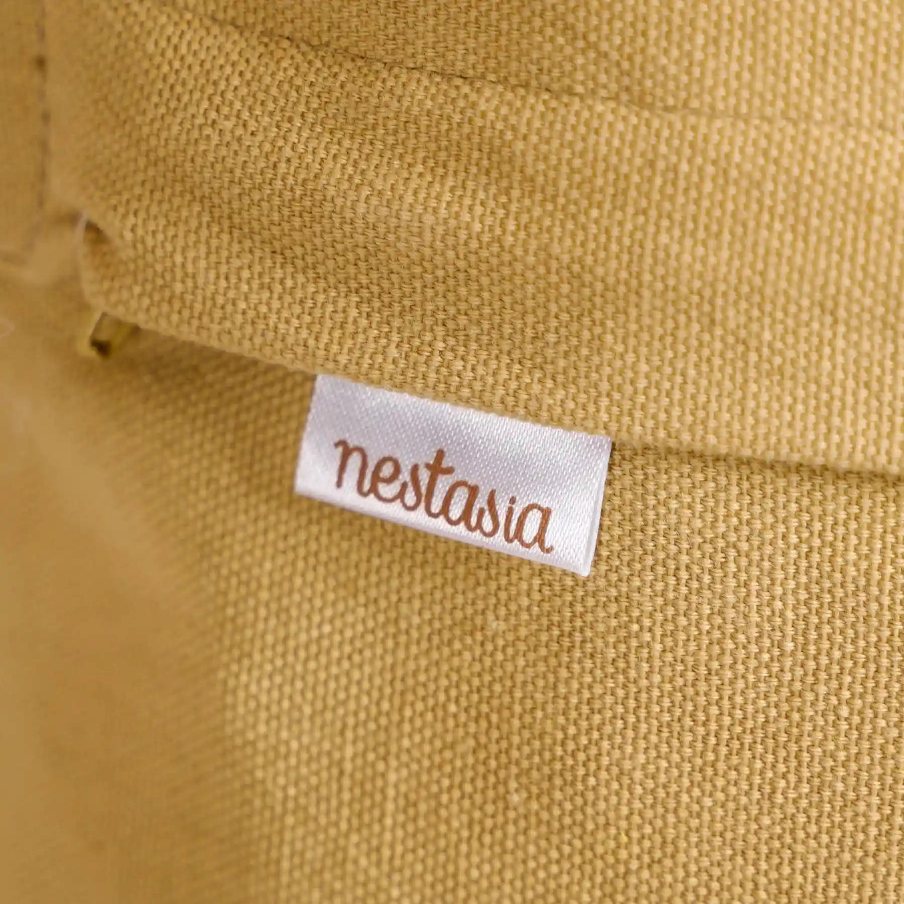 Ochre Embroidery Linen Cushion Cover Yellow 16x16 Inch - Image 9