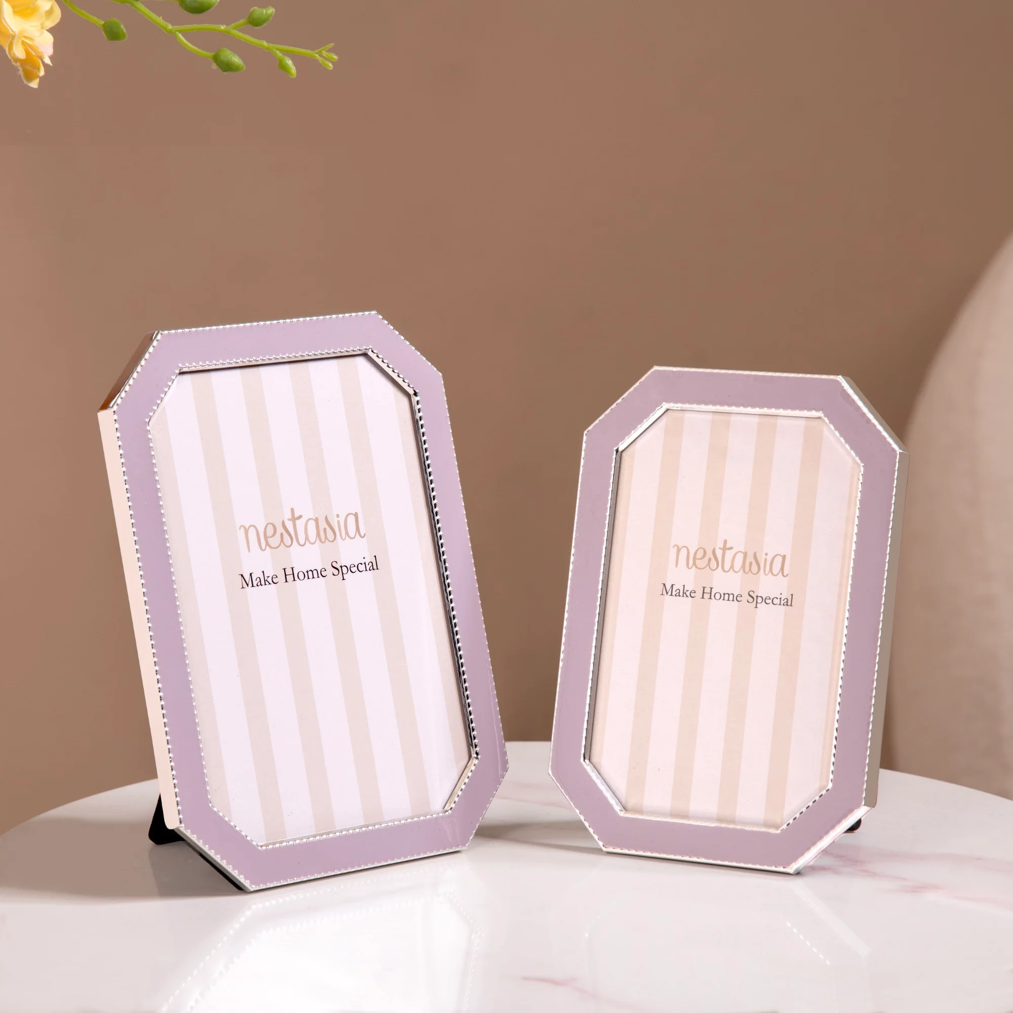 Octagon Metal Picture Frame Lavender Set Of 2 - Image 2