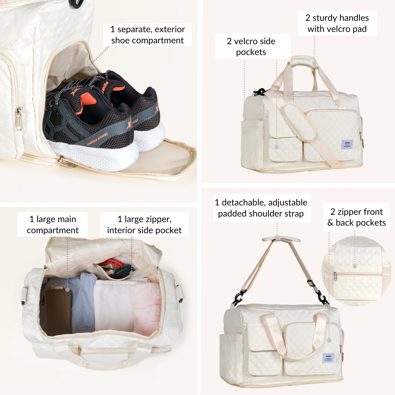 Off-White Dova Adjustable Gym Duffle Bag - Image 6