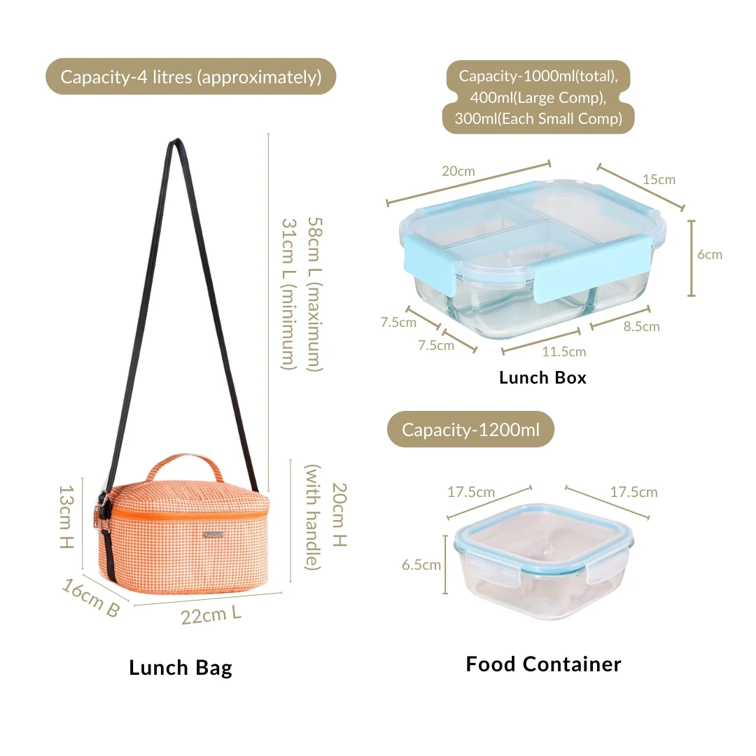 Office Time Glass Lunchbox And Insulated Lunch Bag Set - Image 5
