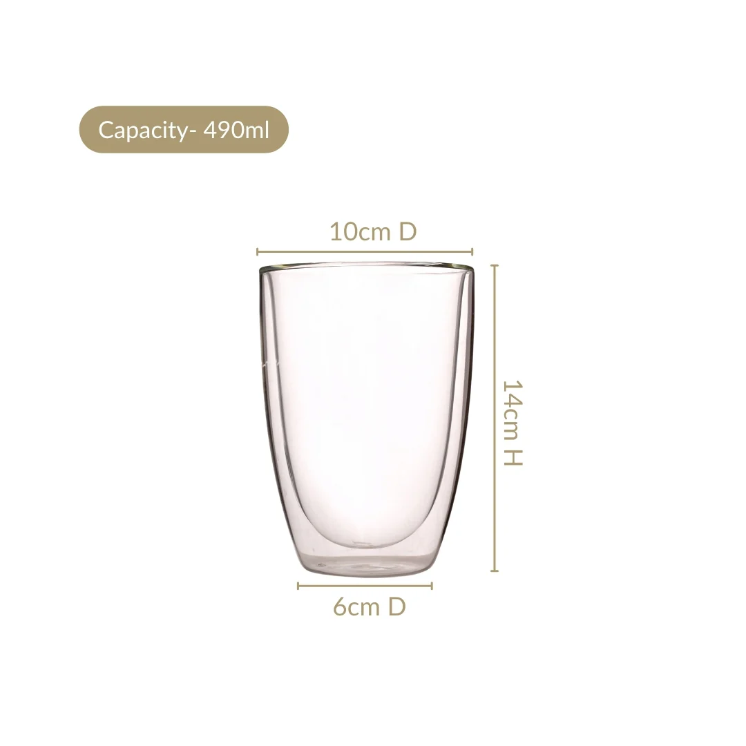 OJ Americano Double Wall Glass Tumblers Set Of 2 490ml - Image 3