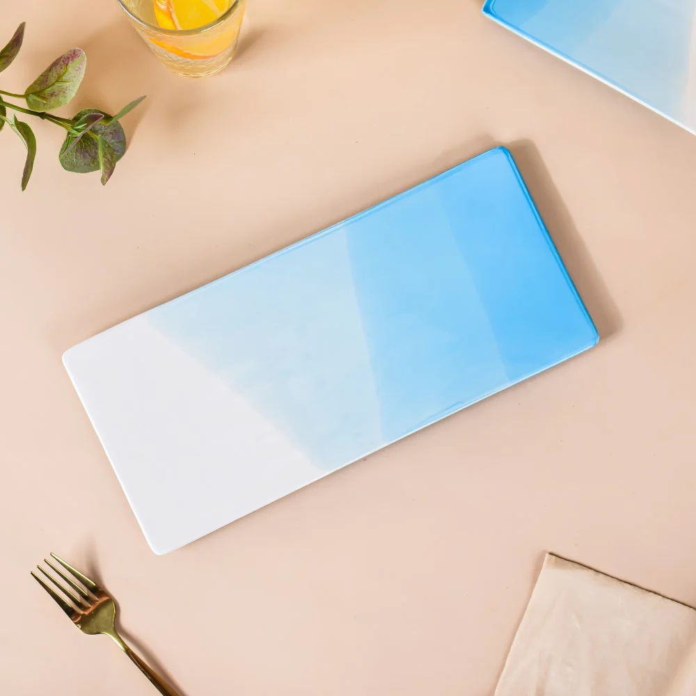 Ombre Ceramic Platter Blue Large 12 Inch - Image 3