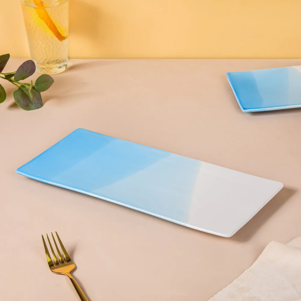 Ombre Ceramic Platter Blue Large 12 Inch - Image 5