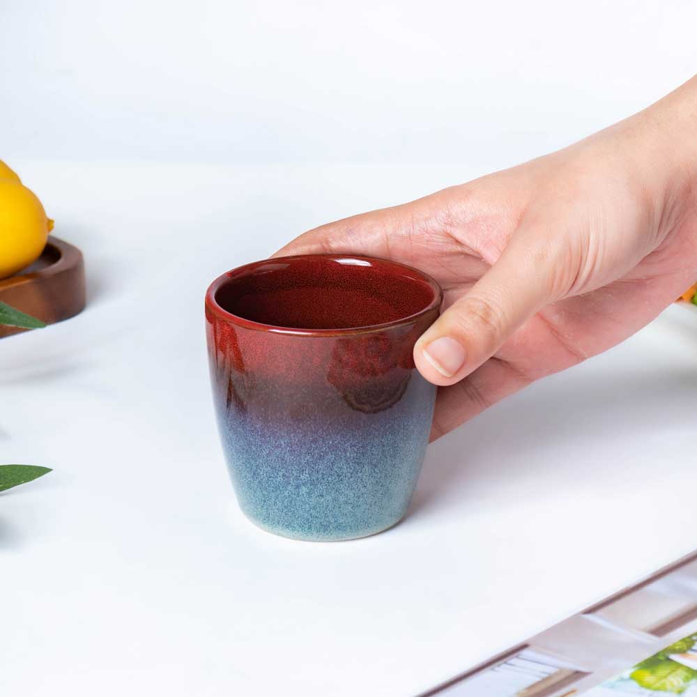 Ombre Mini Ceramic Cup Red And Blue 120 ml - Image 2