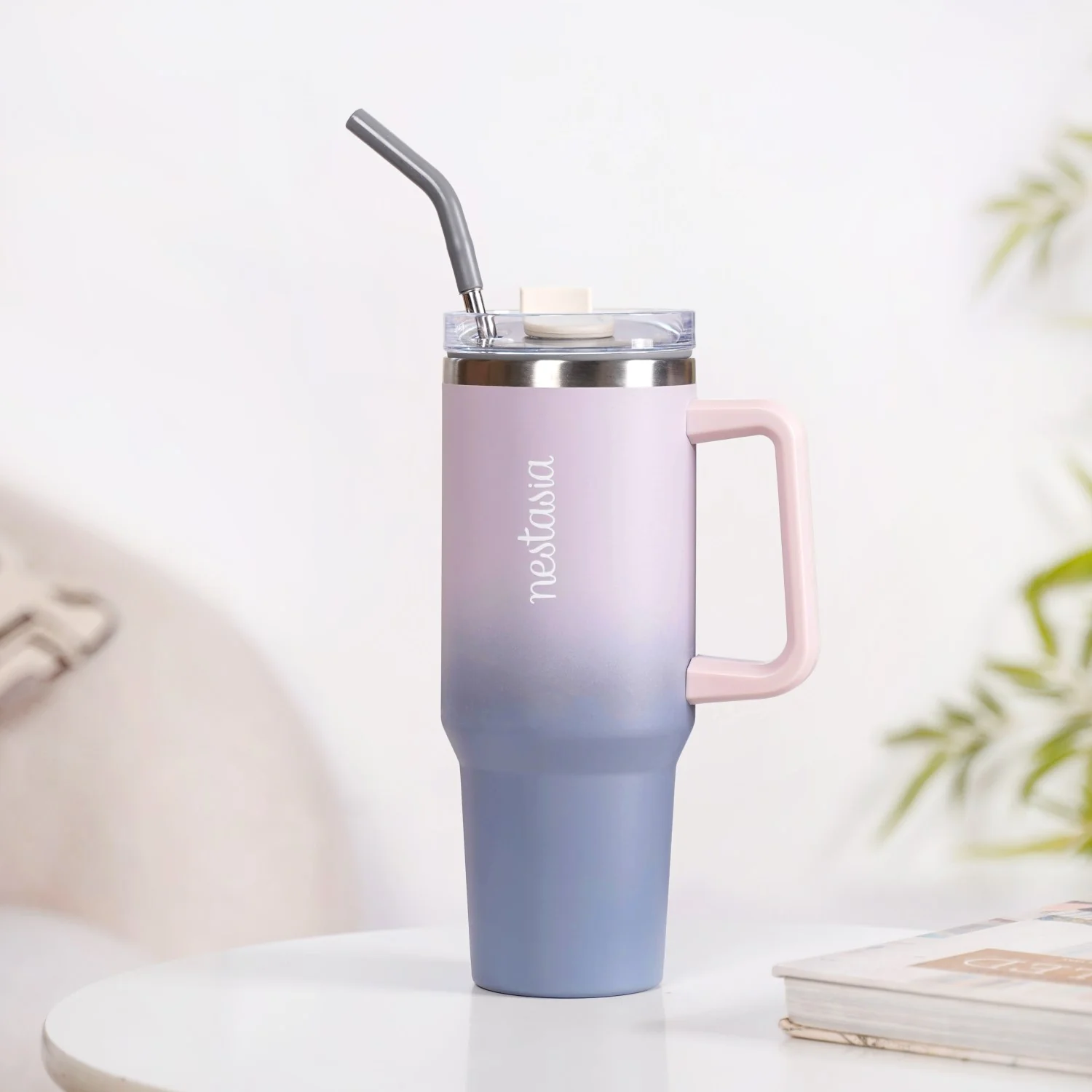 Ombre Stainless Steel Sipper Bottle With Handle 1200ml - Image 2