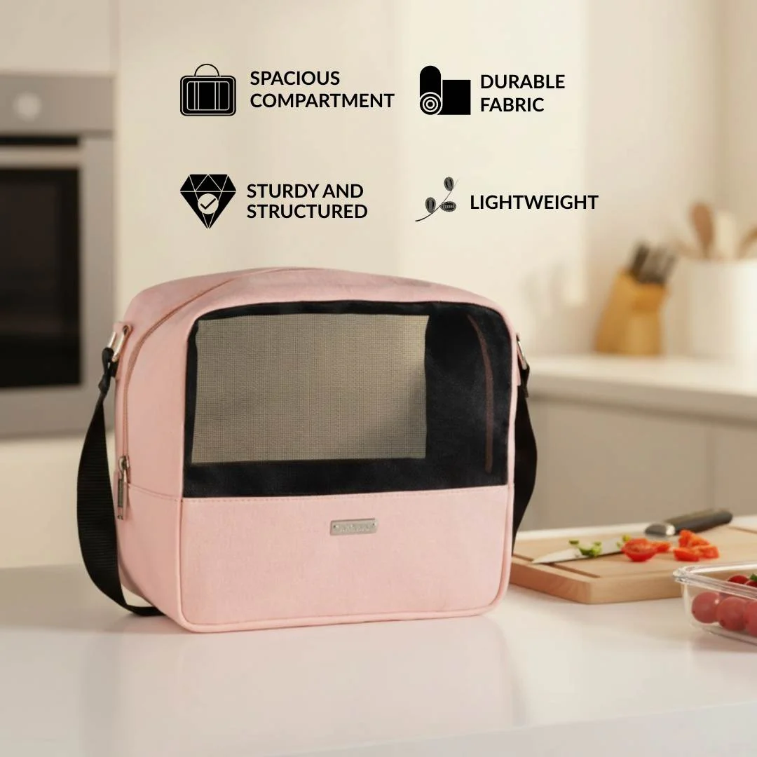 On The Go Mesh Lunch Bag Pink - Image 3