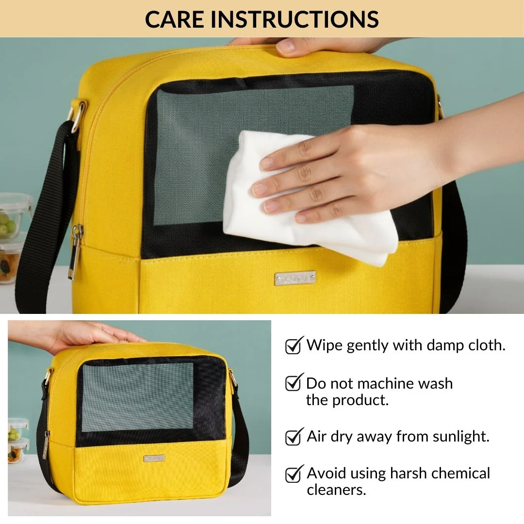 On The Go Mesh Lunch Bag Yellow - Image 10