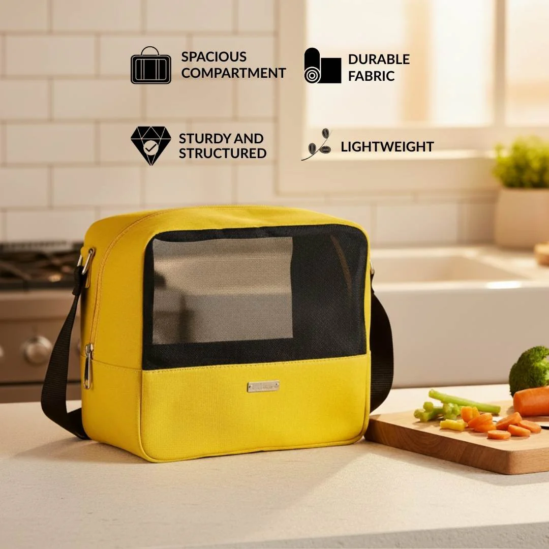 On The Go Mesh Lunch Bag Yellow - Image 3