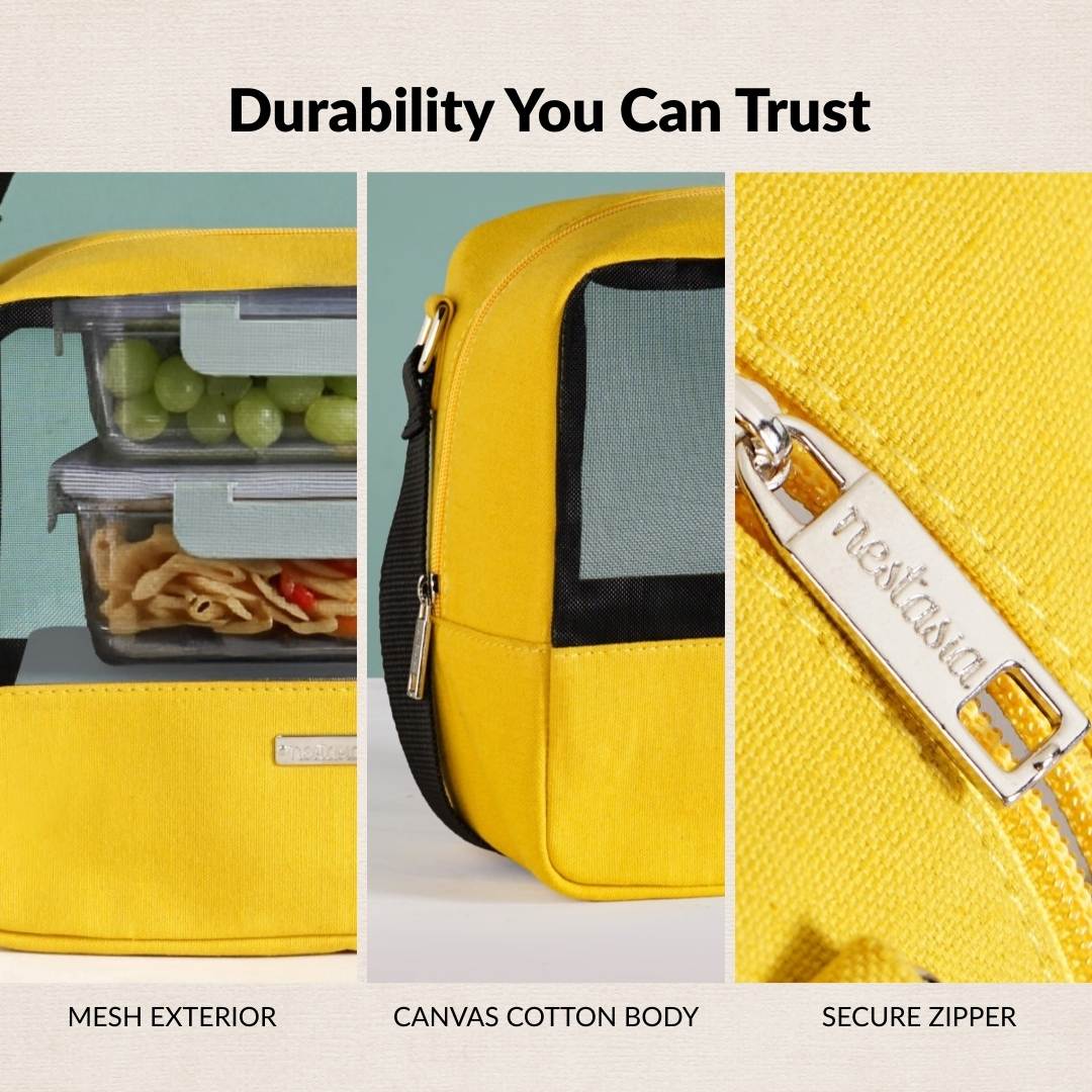 On The Go Mesh Lunch Bag Yellow - Image 6