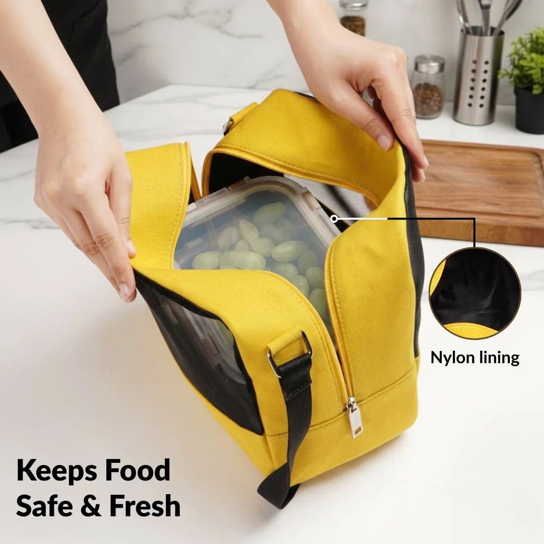 On The Go Mesh Lunch Bag Yellow - Image 7