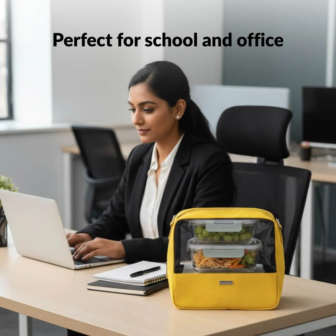 On The Go Mesh Lunch Bag Yellow - Image 9