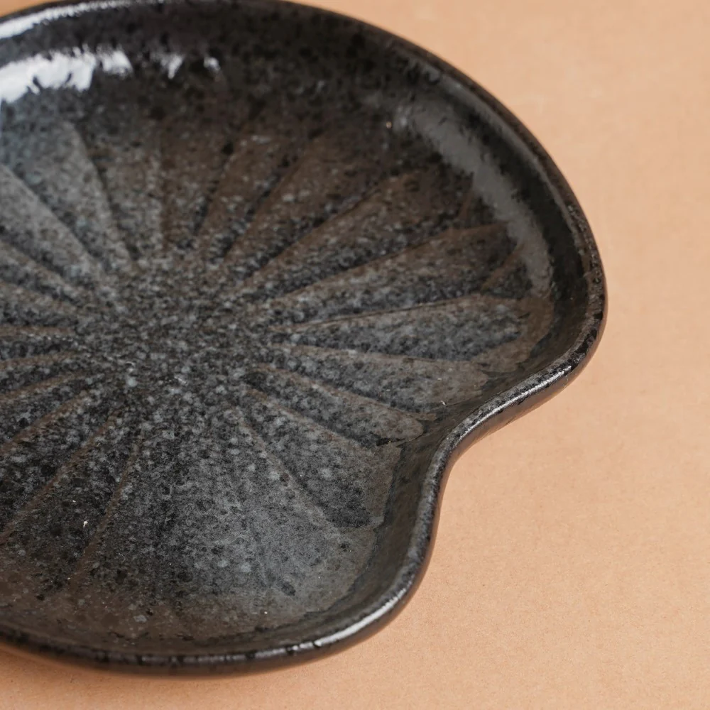 Onyx Finish Stoneware Dessert Plate Black - Image 5