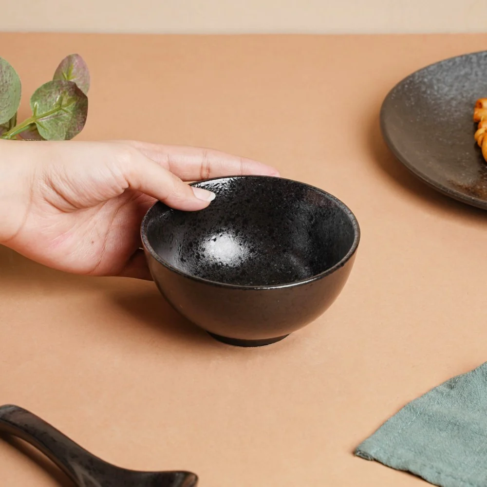 Onyx Finish Stoneware Snack Bowl 200ml - Image 3