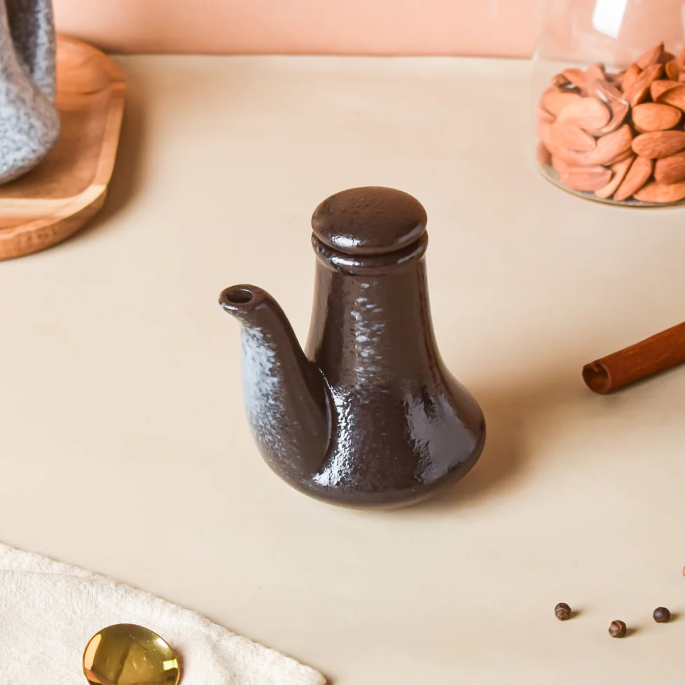 Onyx Finish Stoneware Spouted Oil Pot 150ml - Image 4