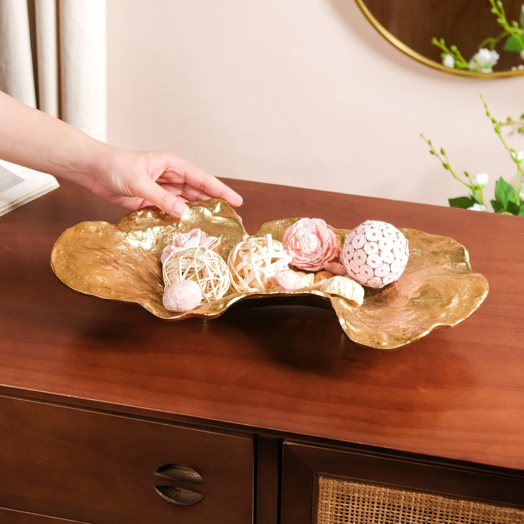 Opulent Abstract Decorative Tray Gold - Image 3