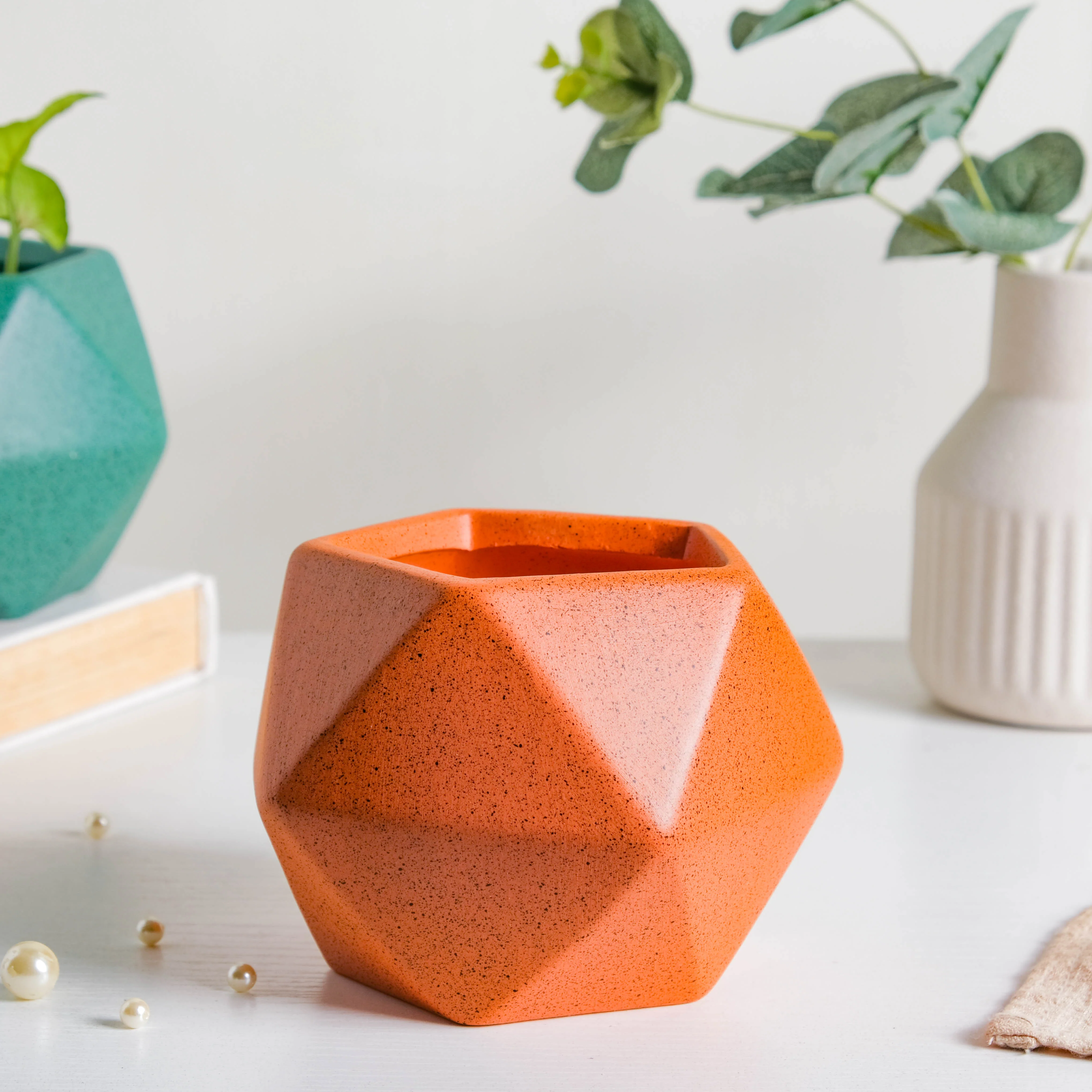 Orange Abstract Plant Pot - Image 7