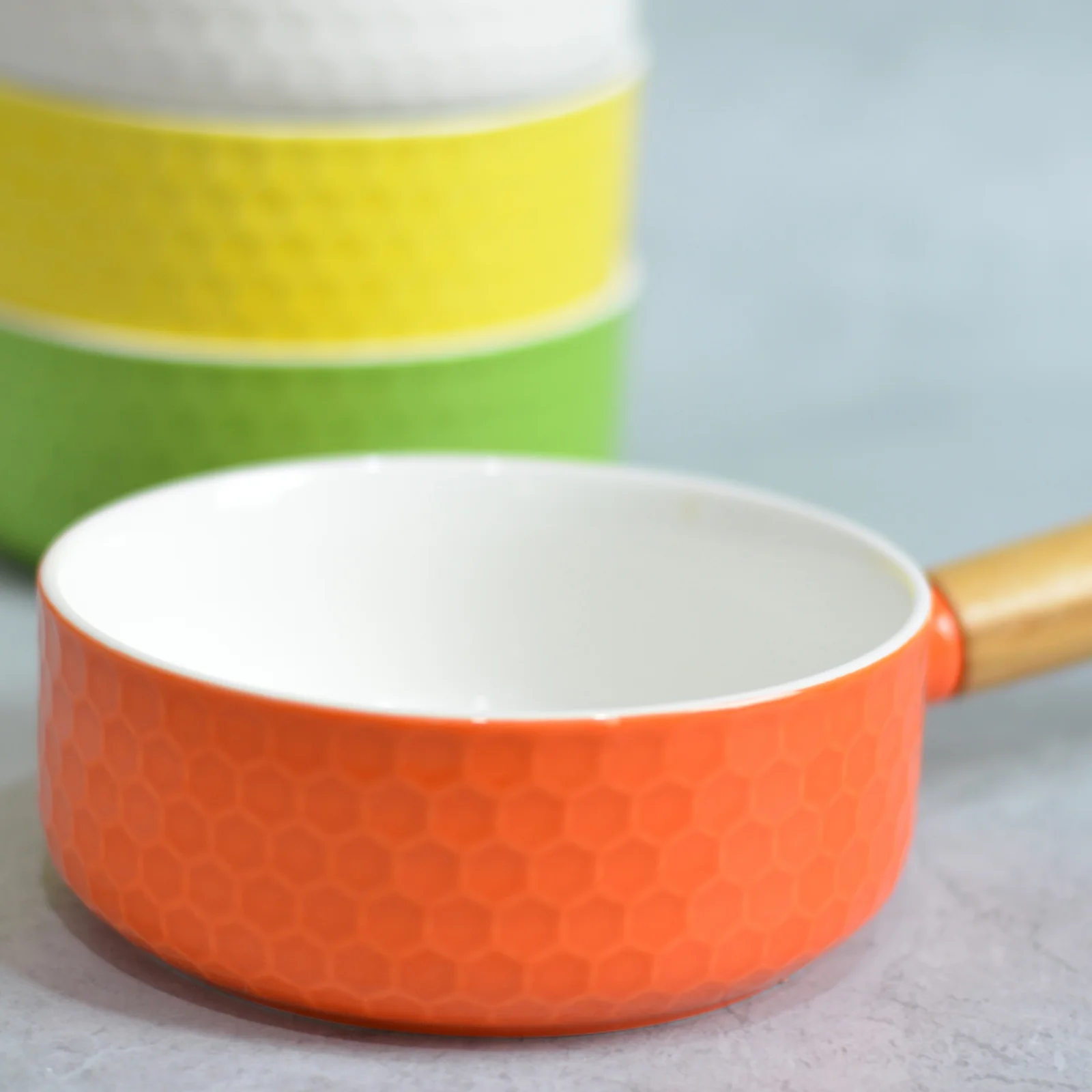 Orange Bowl with Handle - Image 4
