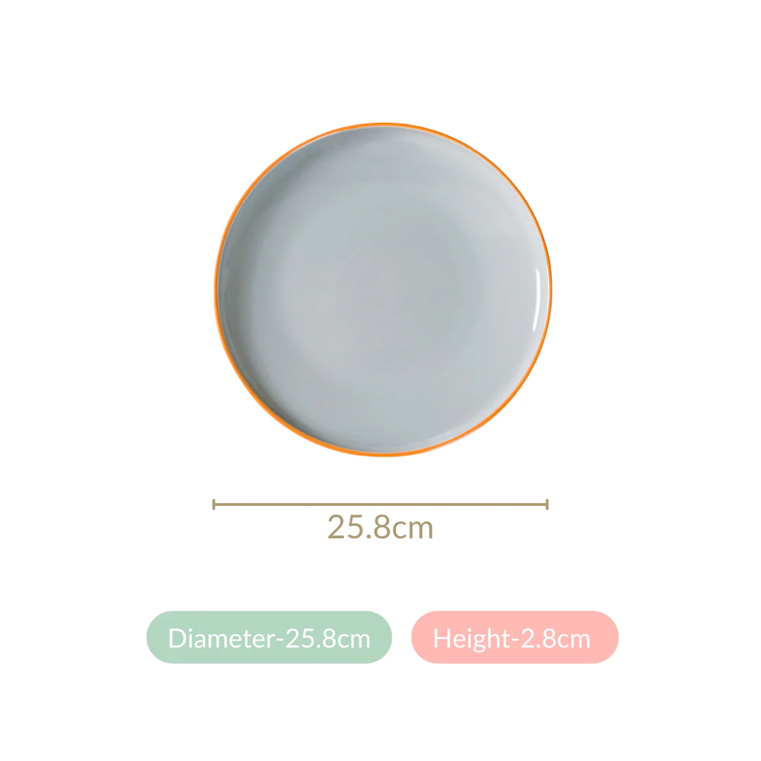 Orange Zoella Set Of 4 Dinner Plates 10 Inch - Image 6