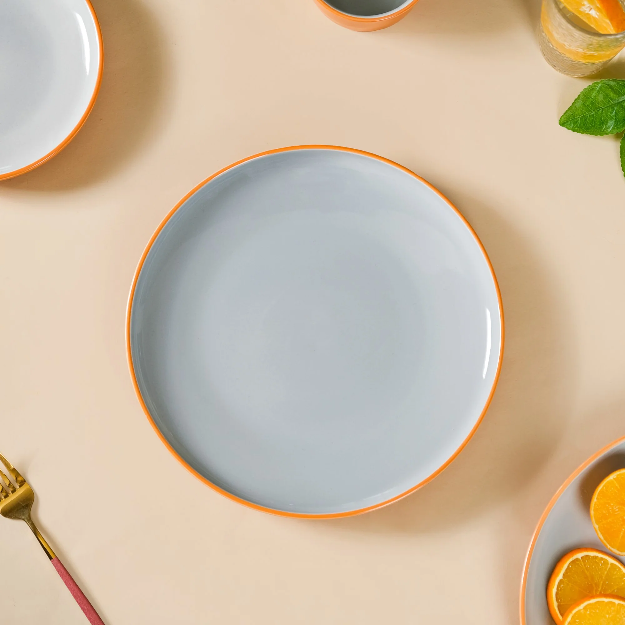 Orange Zoella Set Of 4 Dinner Plates 10 Inch - Image 8