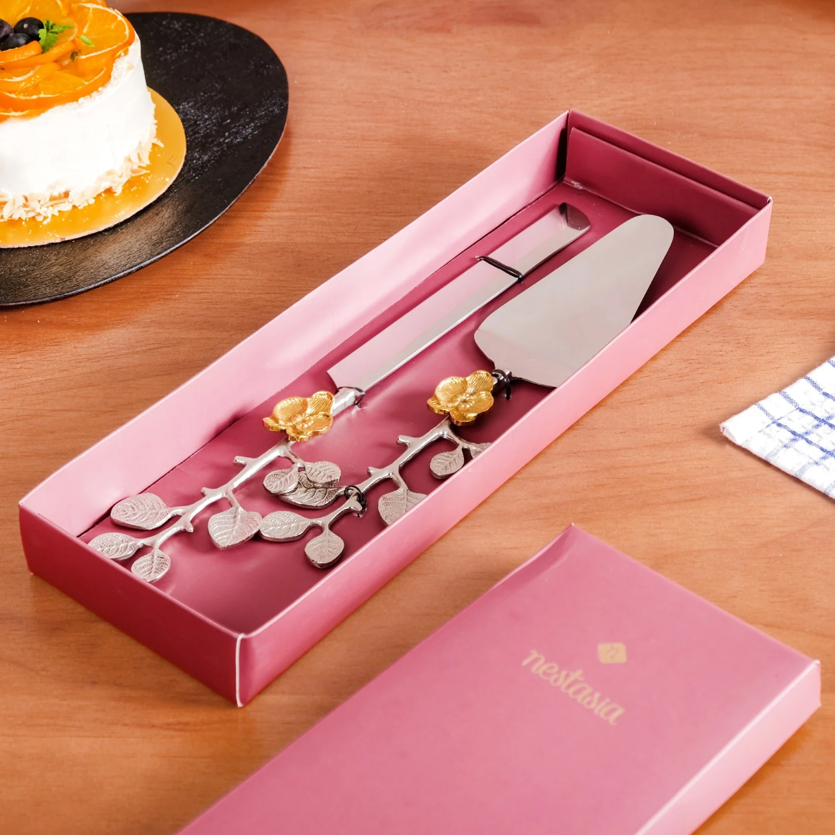 Orchid Garden Cake Knife And Server Set Of 2 - Image 7