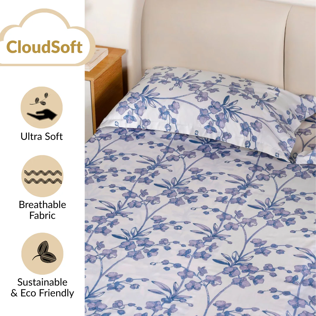 Orchid Whisper Pure Cotton King Size Bedding Set 275x275cm - Image 5