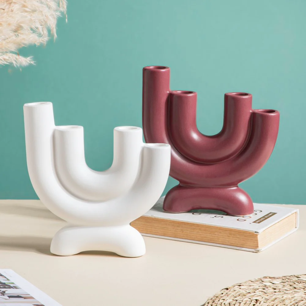 Organ Ceramic 4 Arm Candle Holder - Image 6
