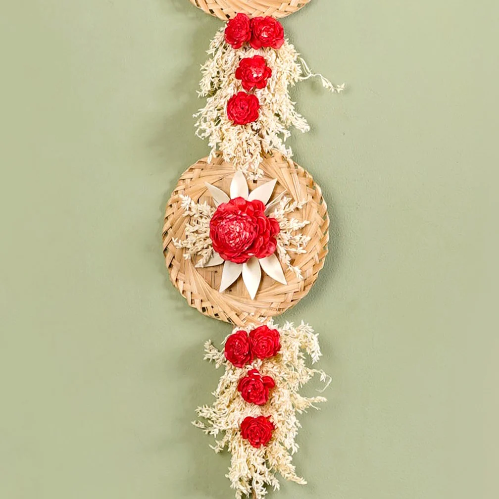Organic Dried Flowers Wall Hanging Red Set Of 2 - Image 3