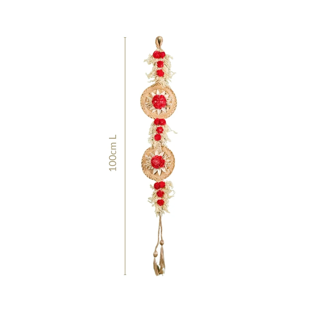 Organic Dried Flowers Wall Hanging Red Set Of 2 - Image 4