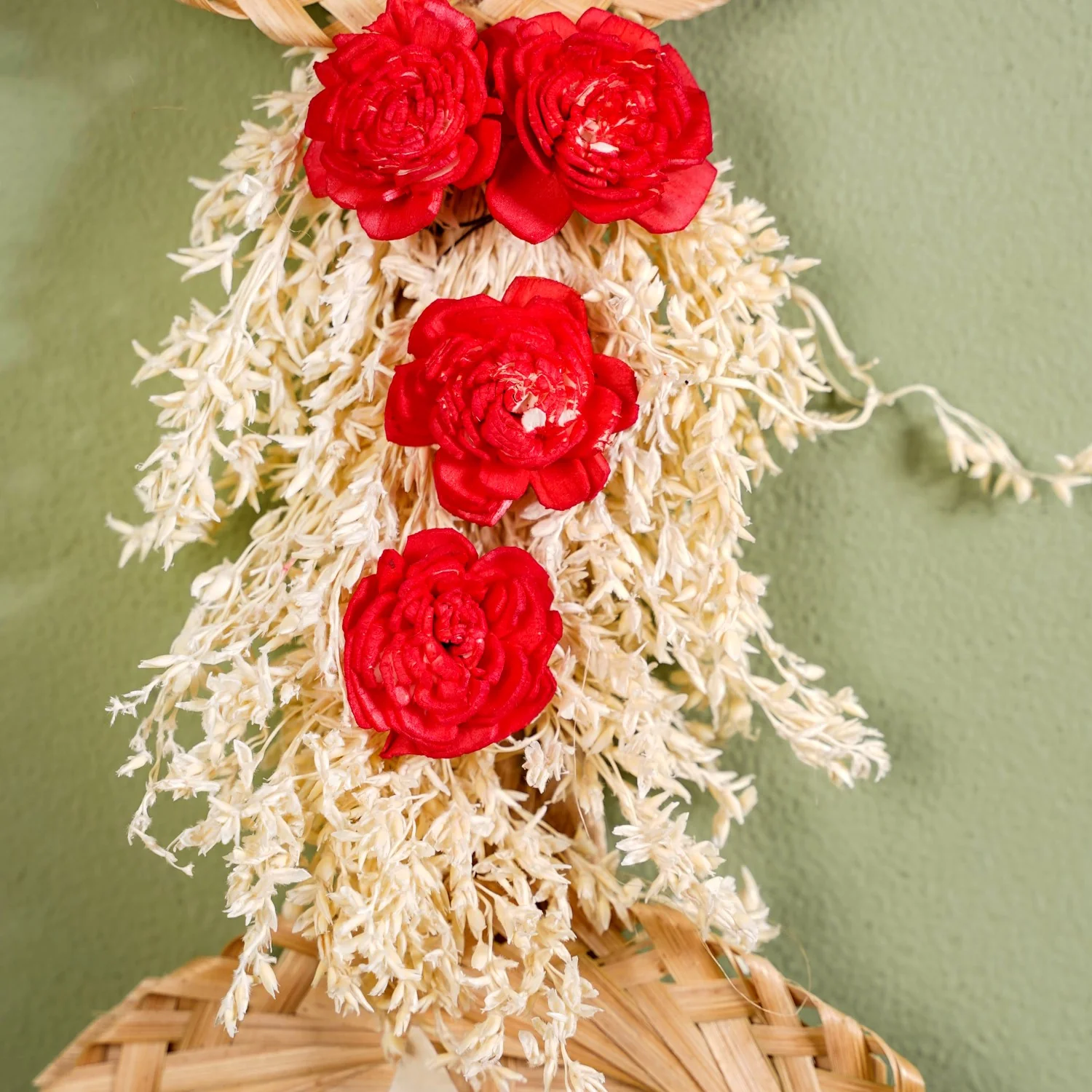 Organic Dried Flowers Wall Hanging Red Set Of 2 - Image 6