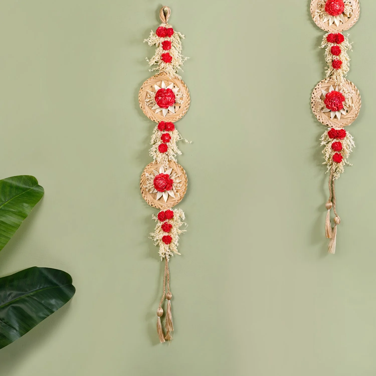 Organic Dried Flowers Wall Hanging Red Set Of 2 - Image 7