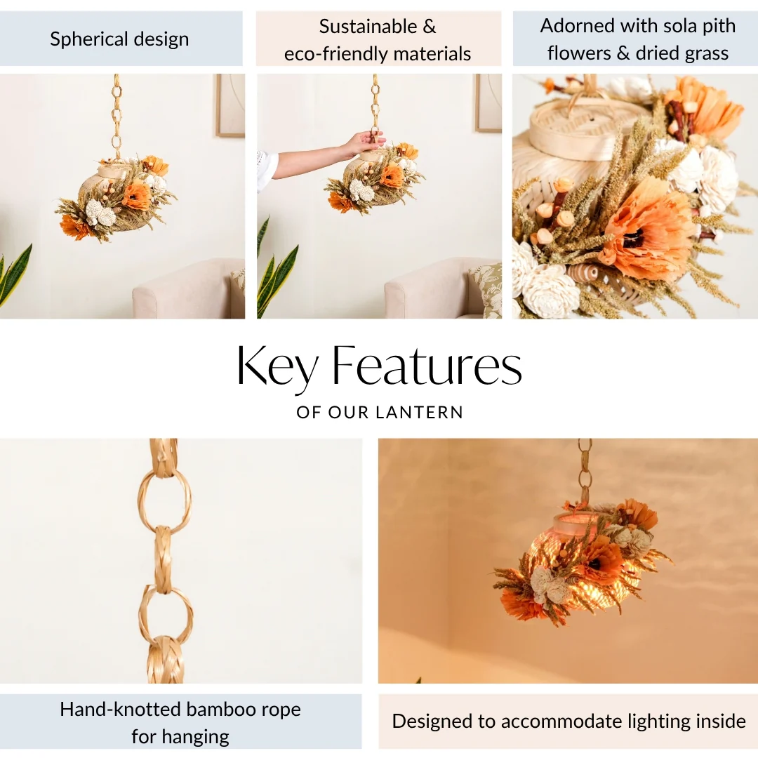 Organic Floral Lantern Orange - Image 5