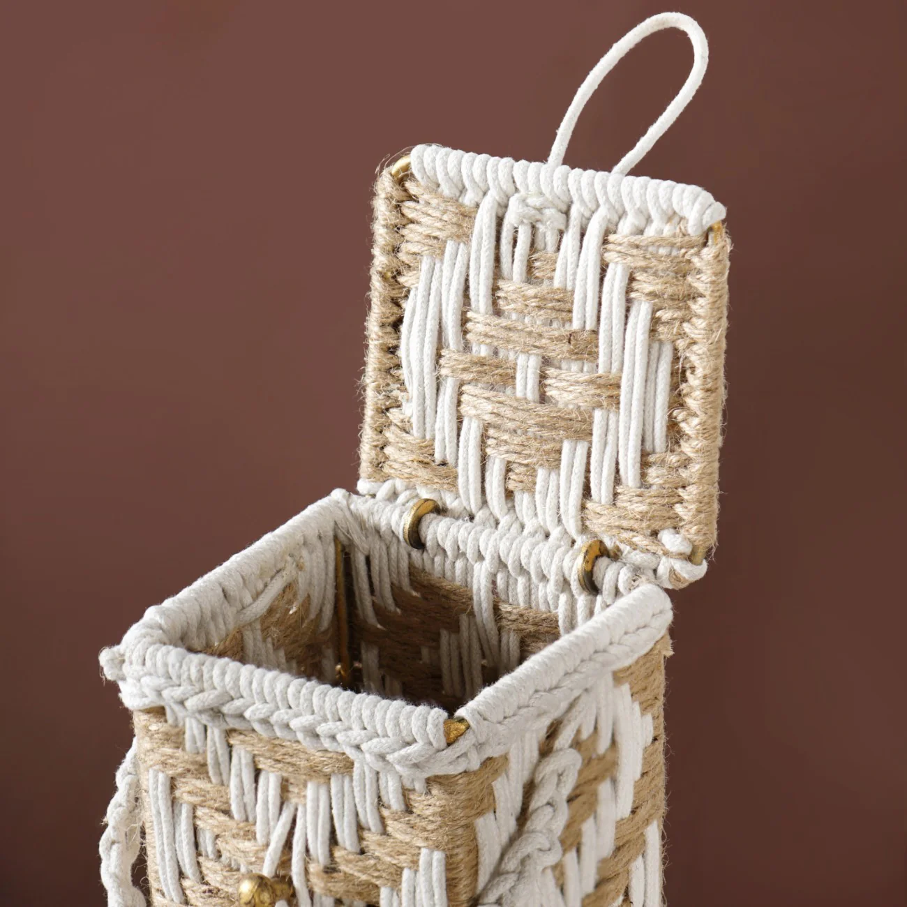 Organic Handwoven Bottle Holder Basket White - Image 5