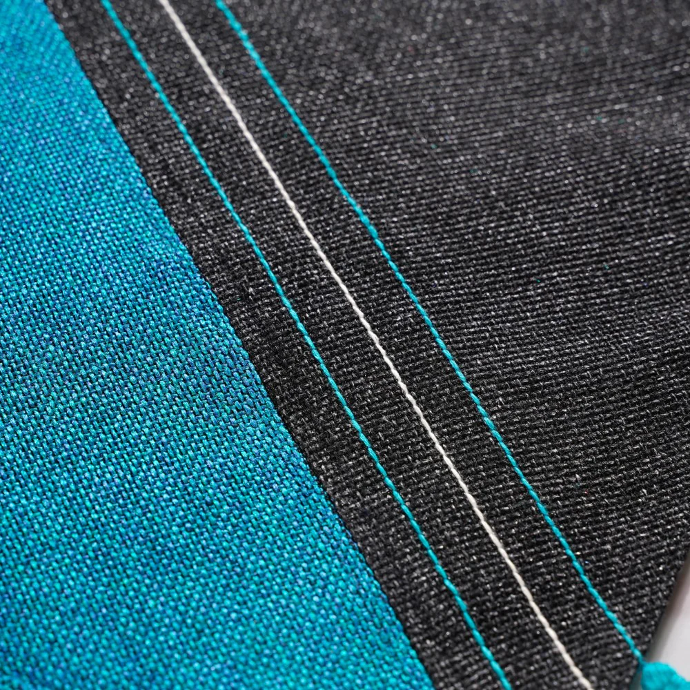 Organic Jute Table Runner Black Blue 72 Inch - Image 5