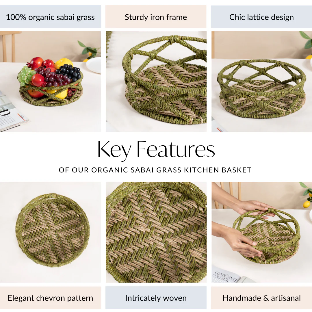Organic Sabai Grass Kitchen Basket - Image 5