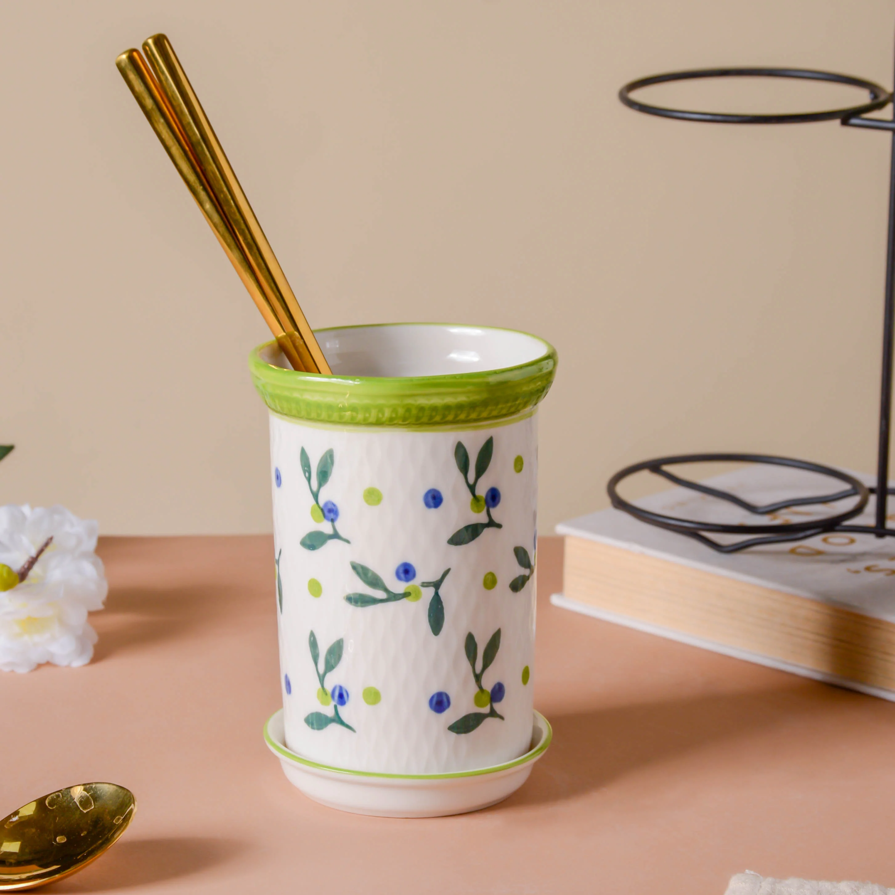 Oriental Chopstick Holder Set with Metal Stand - Image 21