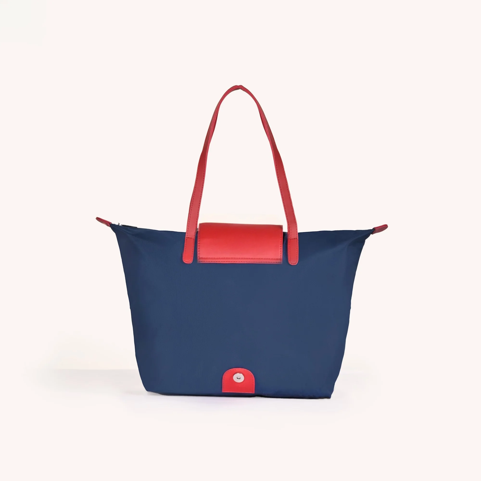Origami Foldable Shoulder Tote Bag Navy Blue - Image 11