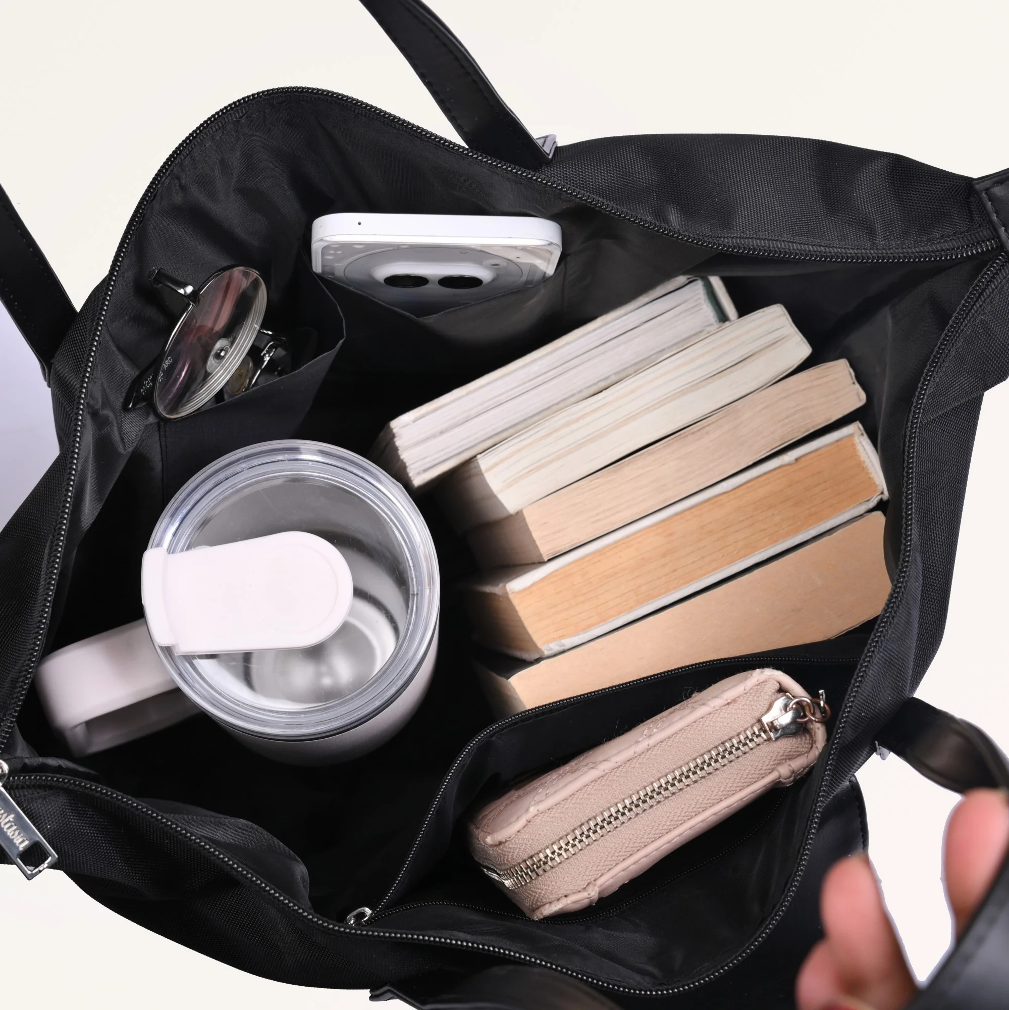 Origami Sleek Black Tote Bag For Women - Image 7