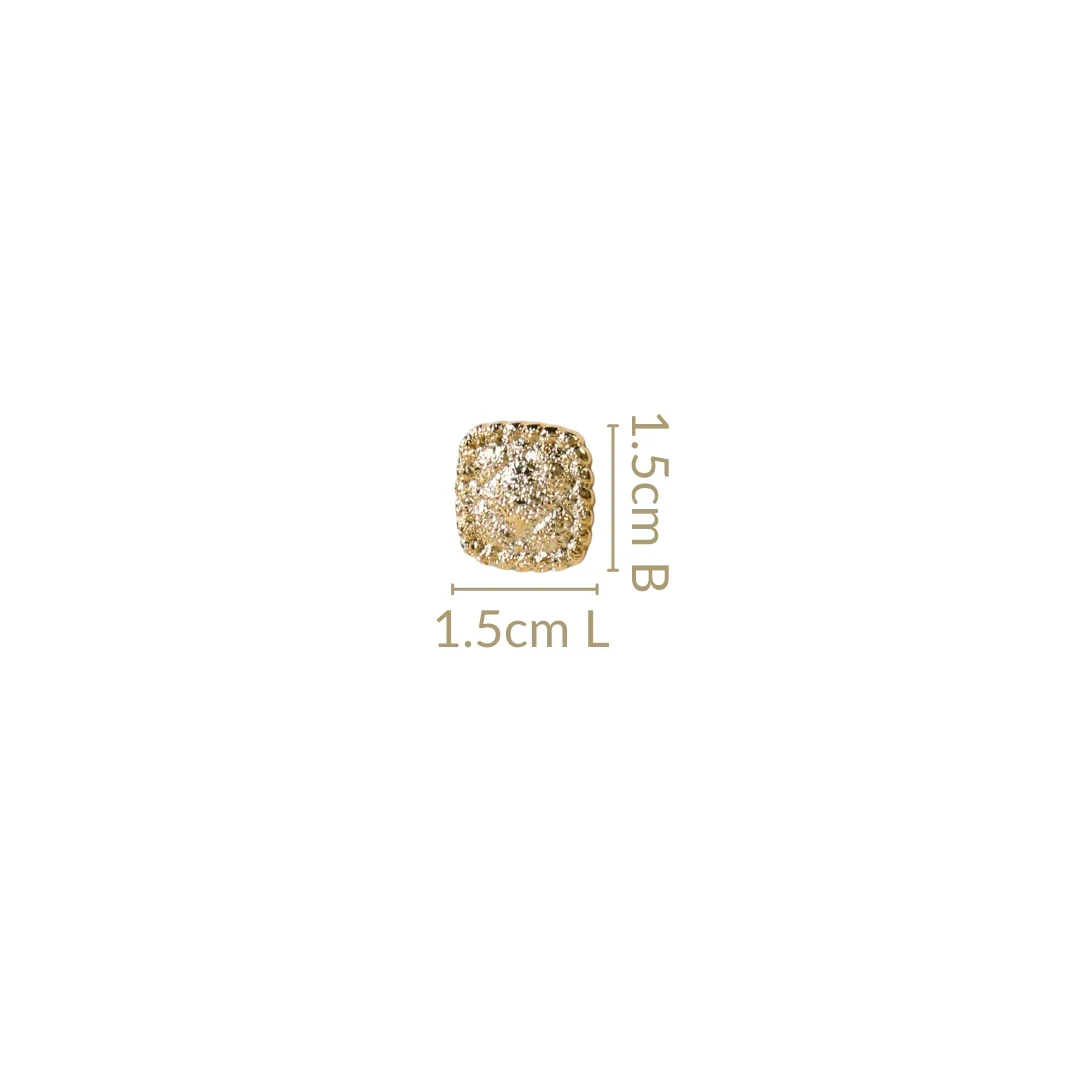 Ornate Foil Imprint Studs Gold - Image 3