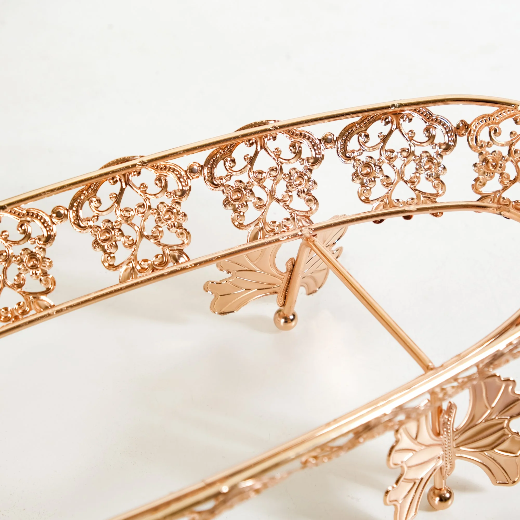 Ornate Metal Glass Decorative Boat Tray - Image 7