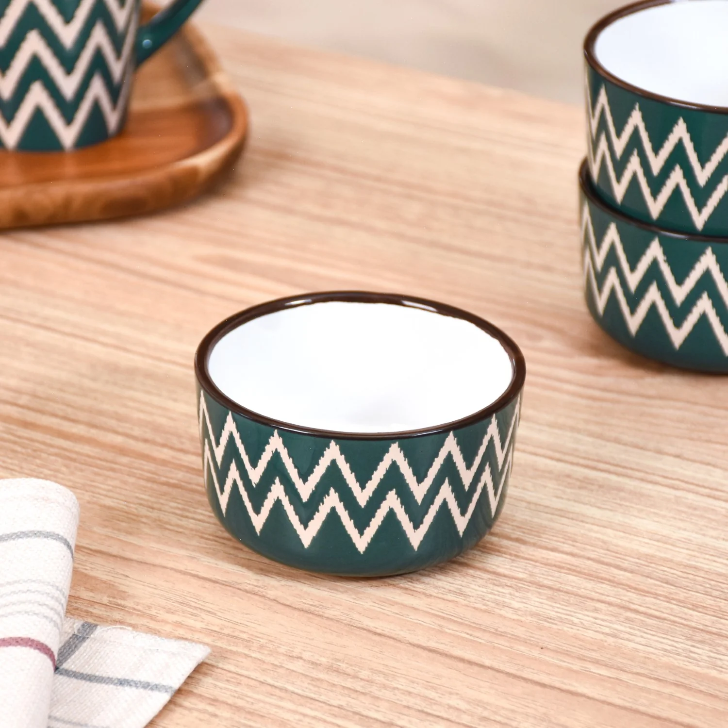 Oscilla Small Bowl Set Of 4 Green 200ml - Image 6