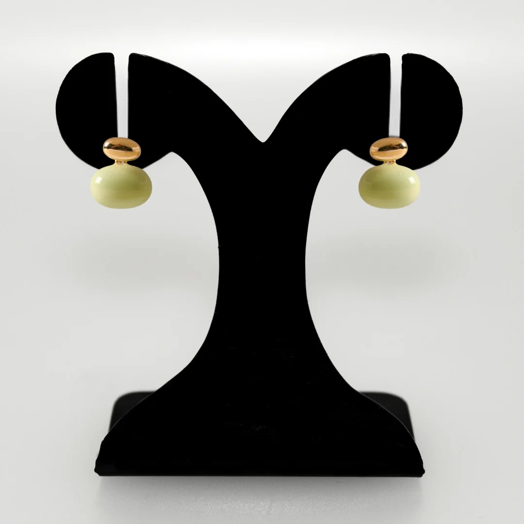 Oval Front Back Drop Earrings Green - Image 6