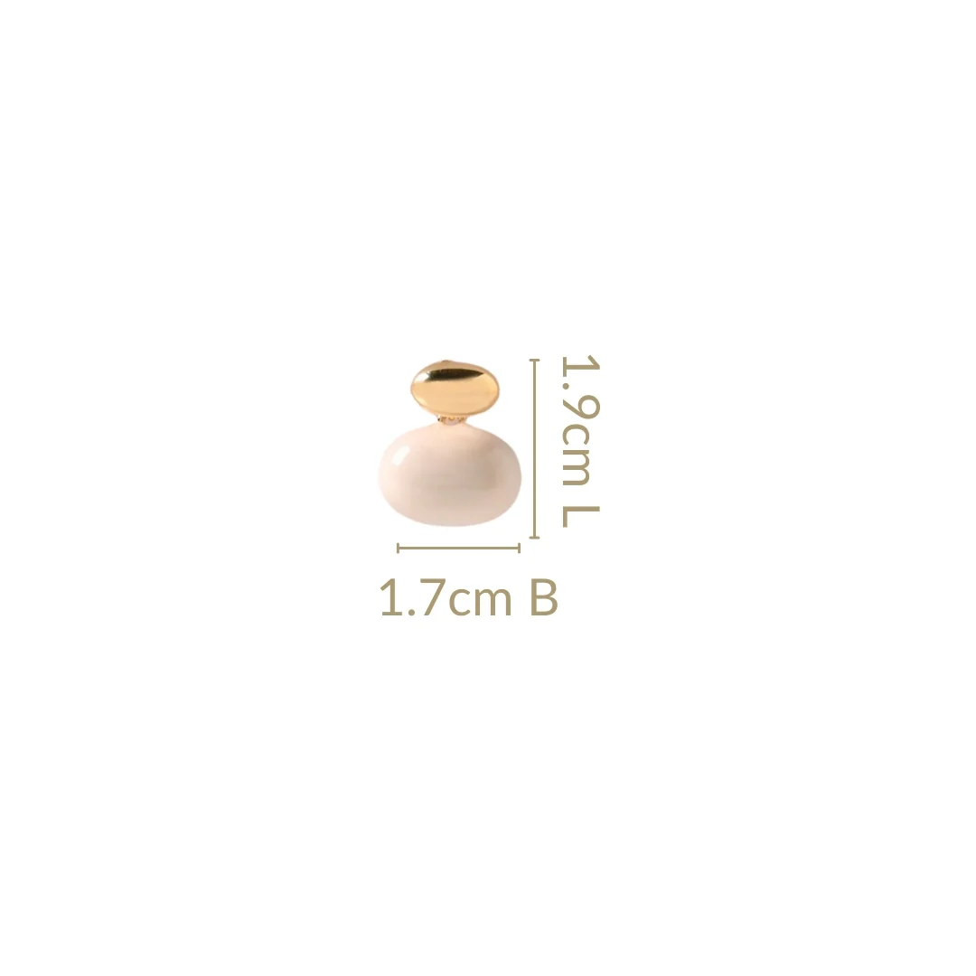 Oval Front Back Drop Earrings White - Image 3
