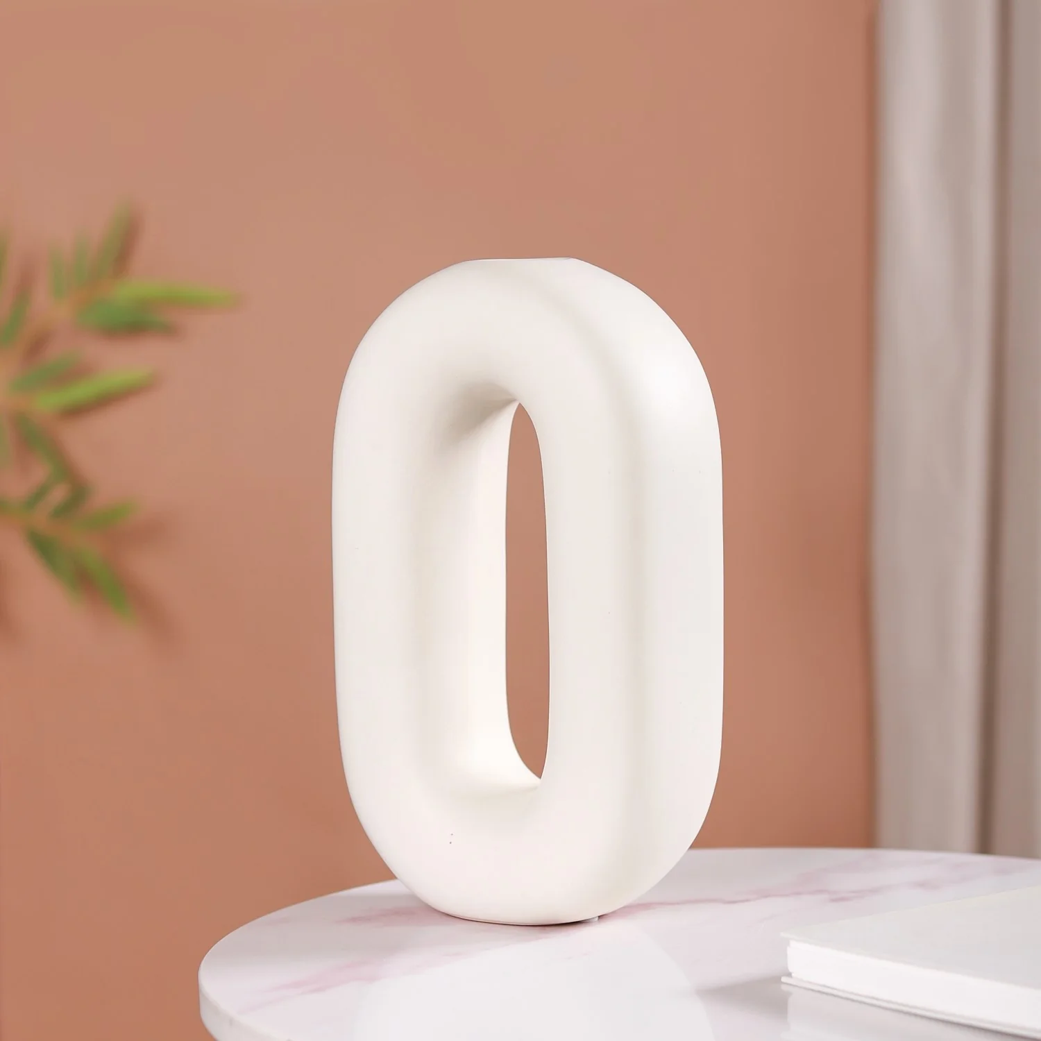 Oval Ring Vase Off White - Image 11